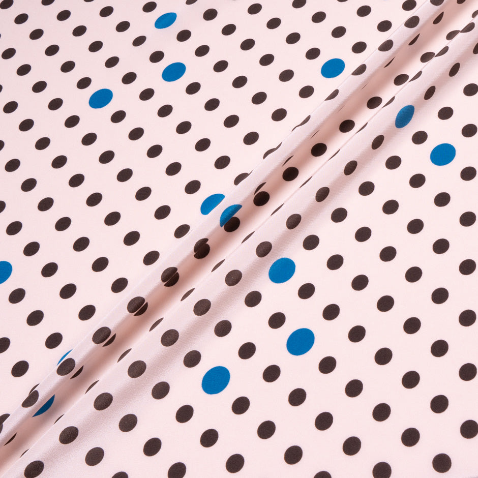 Brown Spotted Soft Pink Silk Crêpe de Chine