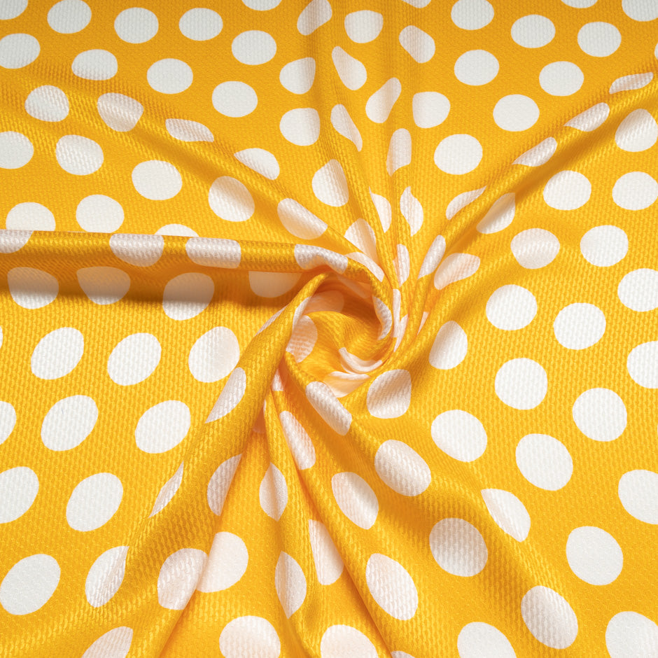 Ivory Spotted Yellow Silk Jacquard