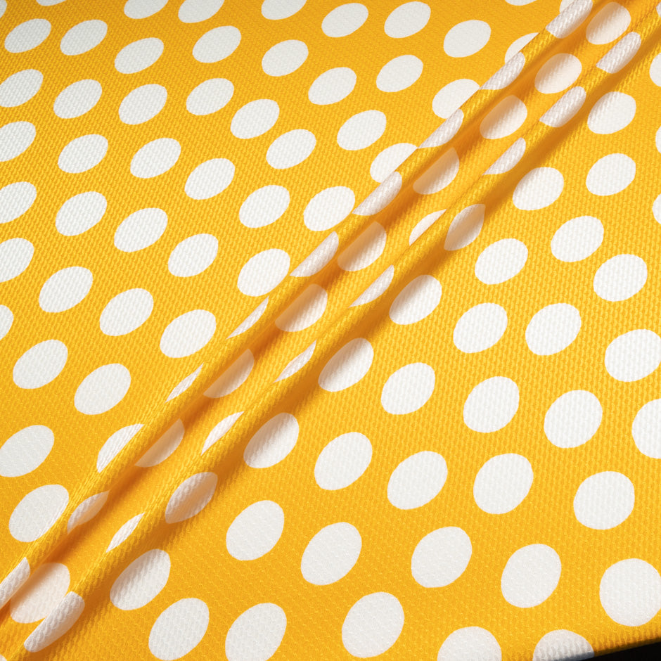Ivory Spotted Yellow Silk Jacquard