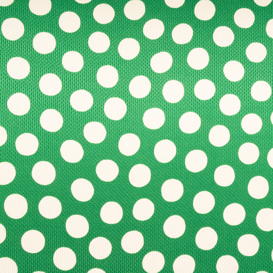White Spotted Emerald Green Silk Jacquard