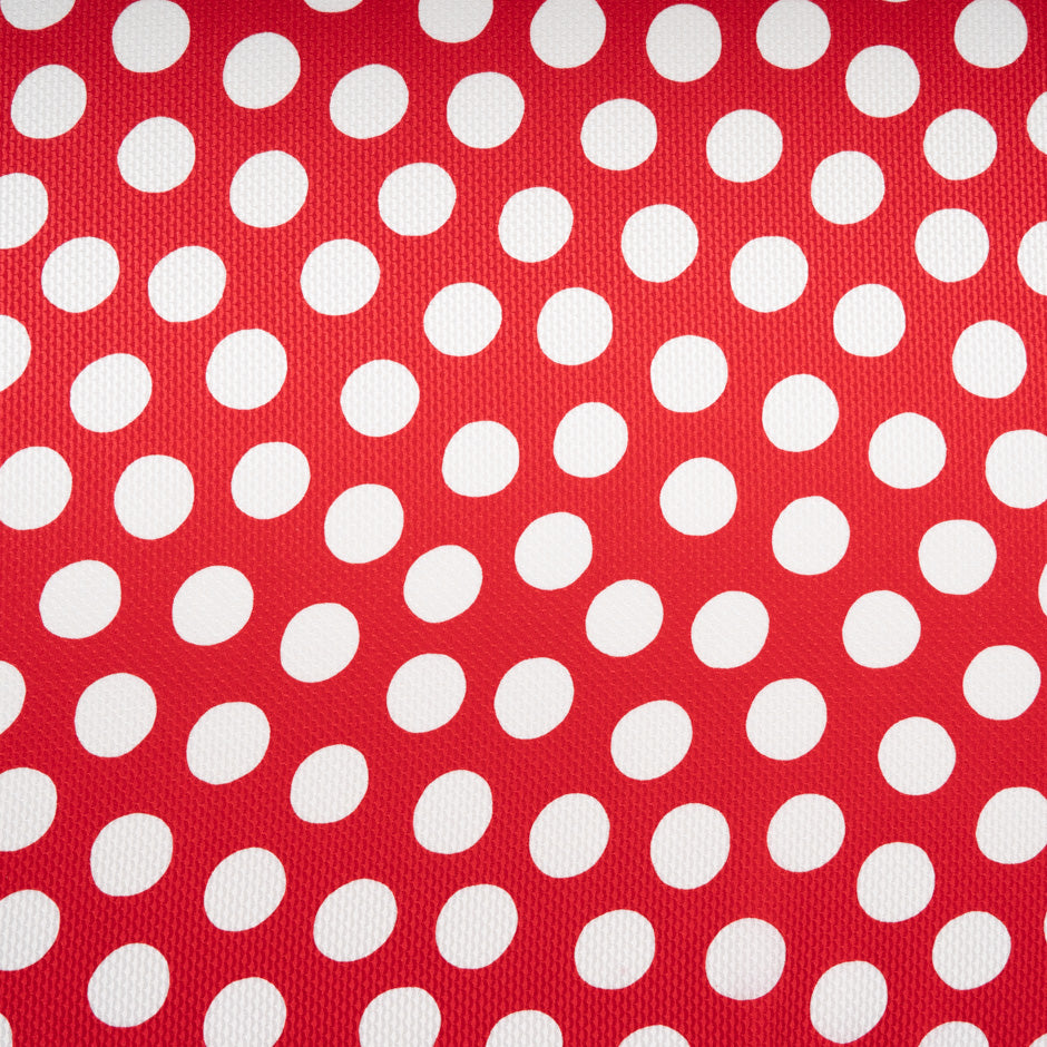White Spotted Cherry Red Silk Jacquard