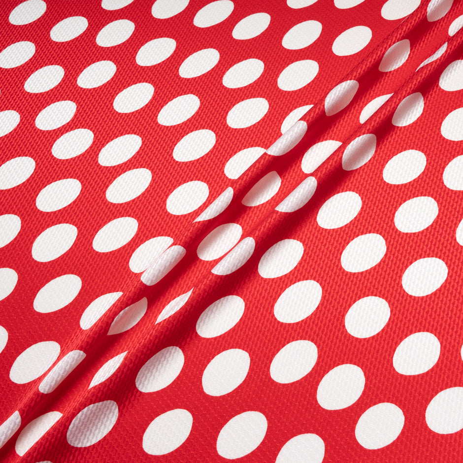 White Spotted Cherry Red Silk Jacquard