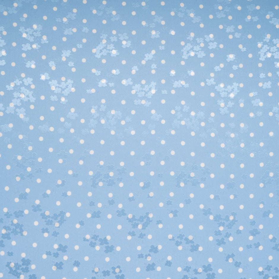 White Spotted Baby Blue Silk Jacquard