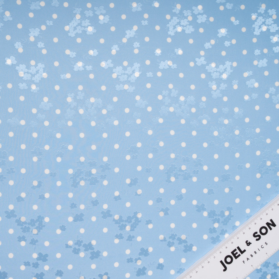 White Spotted Baby Blue Silk Jacquard