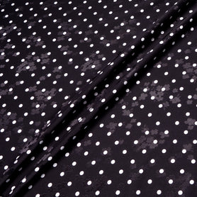 White Spotted Black Silk Jacquard