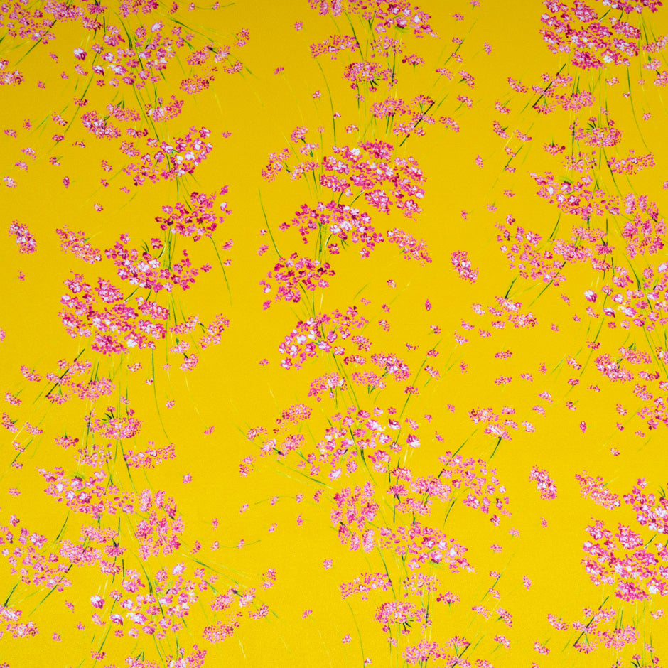 Pink Wild Floral Printed Mango Pure Silk Crêpe