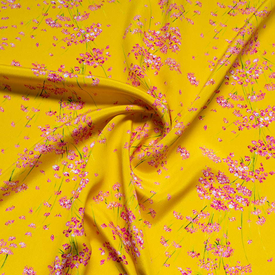 Pink Wild Floral Printed Mango Pure Silk Crêpe