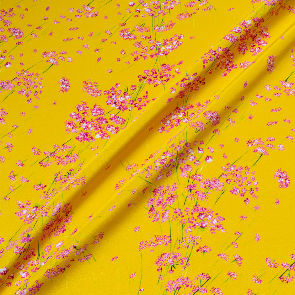 Pink Wild Floral Printed Mango Pure Silk Crêpe