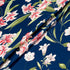 Oriental Lily Printed French Blue Pure Silk Crêpe