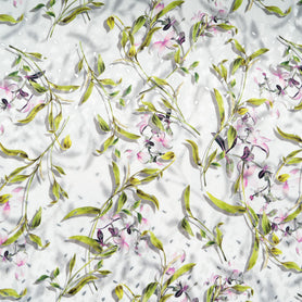 Floral Printed Pure Silk Metallic Jacquard