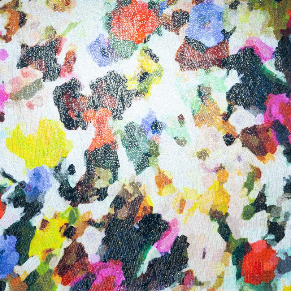 Vibrant Multi-Coloured Silk Lamé