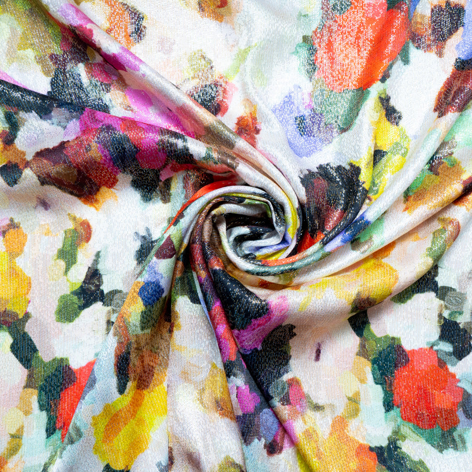 Vibrant Multi-Coloured Silk Lamé