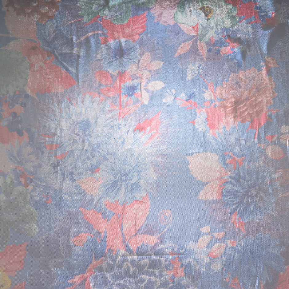 Floral Printed Silk Lamé