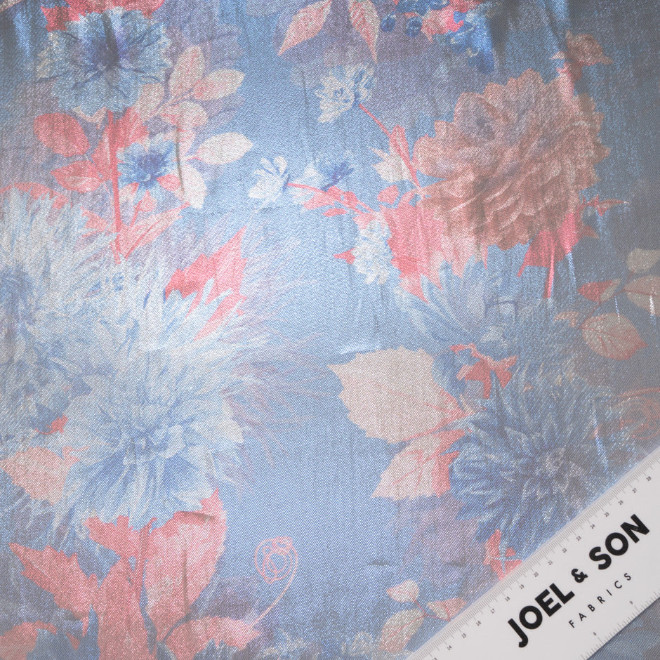 Floral Printed Silk Lamé
