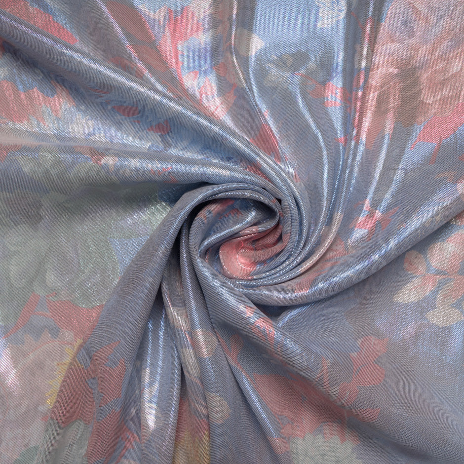 Floral Printed Silk Lamé