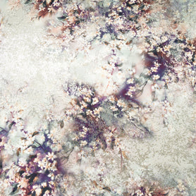 Floral Printed Grey Silk Metallic Jacquard