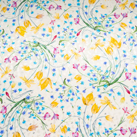 Tulip Printed Pure Silk Metallic Jacquard