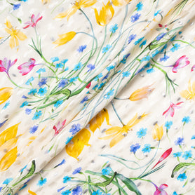 Tulip Printed Pure Silk Metallic Jacquard