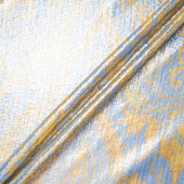 Yellow Gold & Dusty Blue Silk Lamé