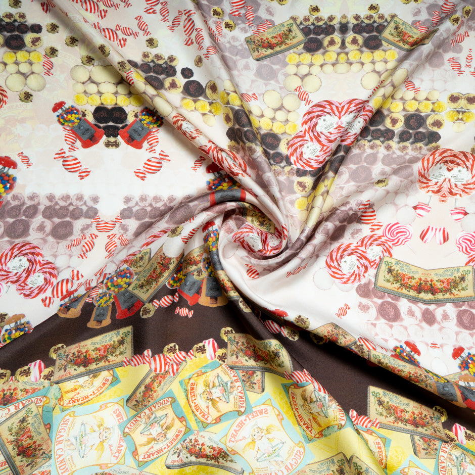 Candy Cane Theme Pure Silk Twill