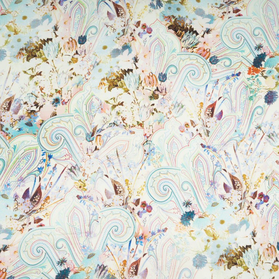 Pastel Floral & Paisley Pure Silk Twill