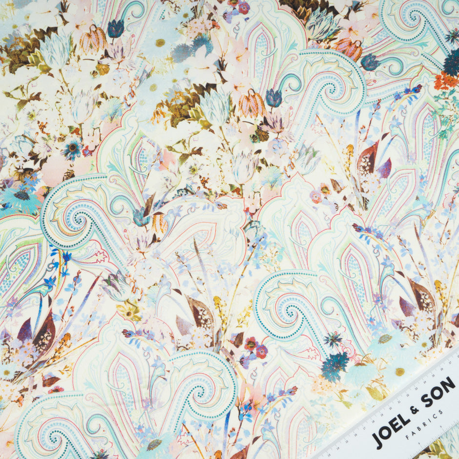 Pastel Floral & Paisley Pure Silk Twill