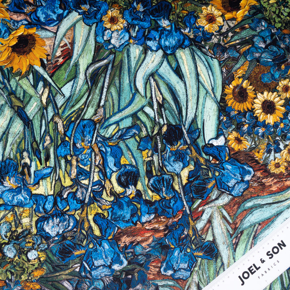 'Van Gogh' Style Printed Pure Silk Crêpe de Chine