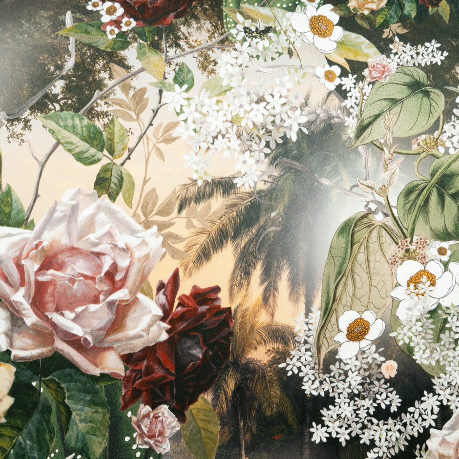 Bold Floral Printed Luxury Silk Satin