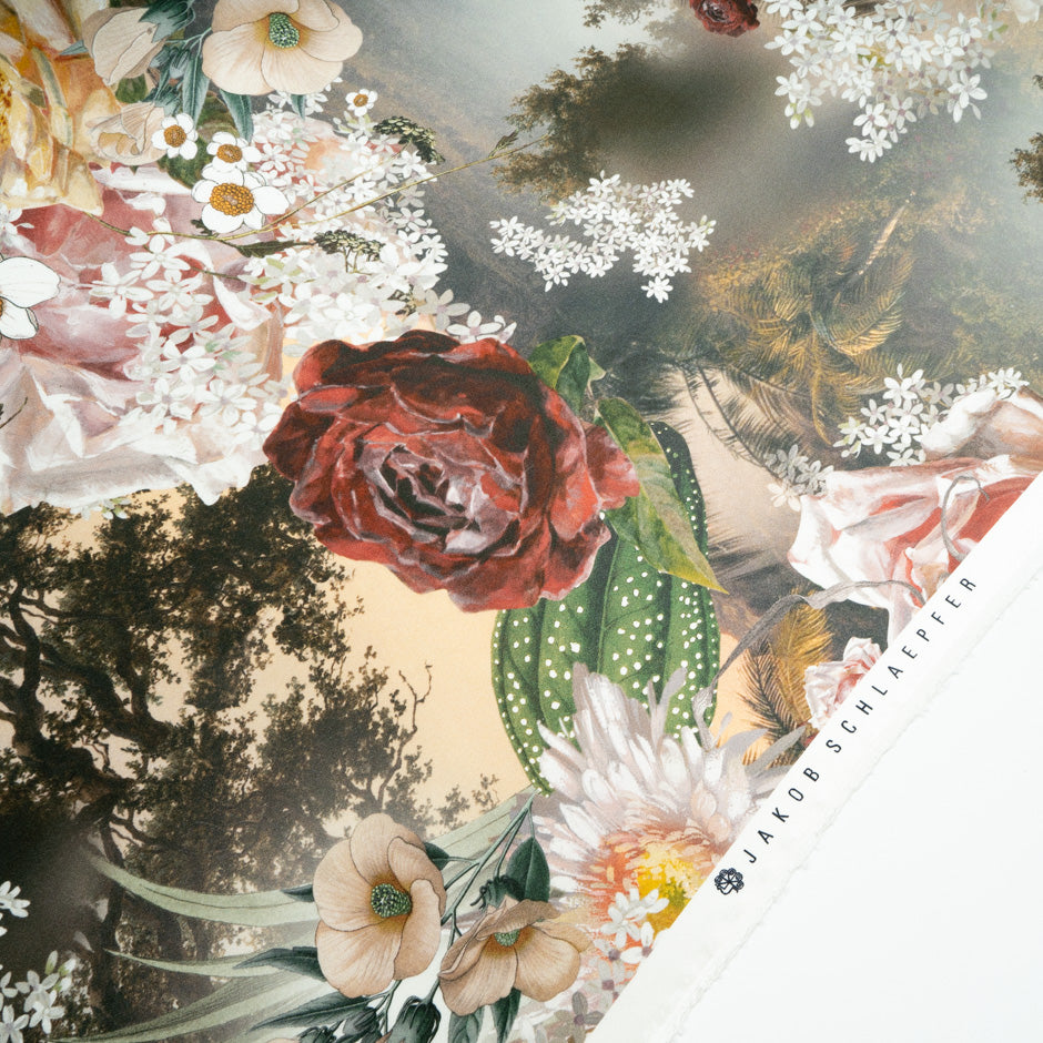 Bold Floral Printed Luxury Silk Satin
