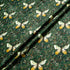 Yellow Butterfly Printed Green Silk Jacquard