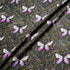 Pink Butterfly Printed Purple Silk Jacquard