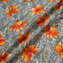 Orange Floral Paisley Printed Pure Linen