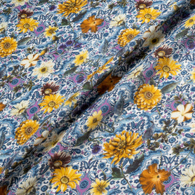 Yellow Floral & Paisley Printed Pure Linen