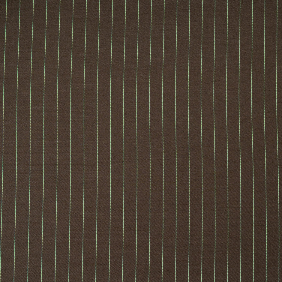 Mint Pinstriped Brown Pure Wool Faille