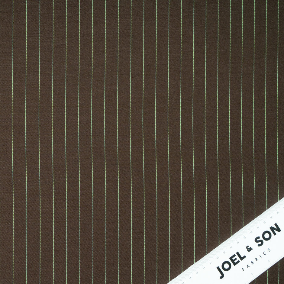 Mint Pinstriped Brown Pure Wool Faille