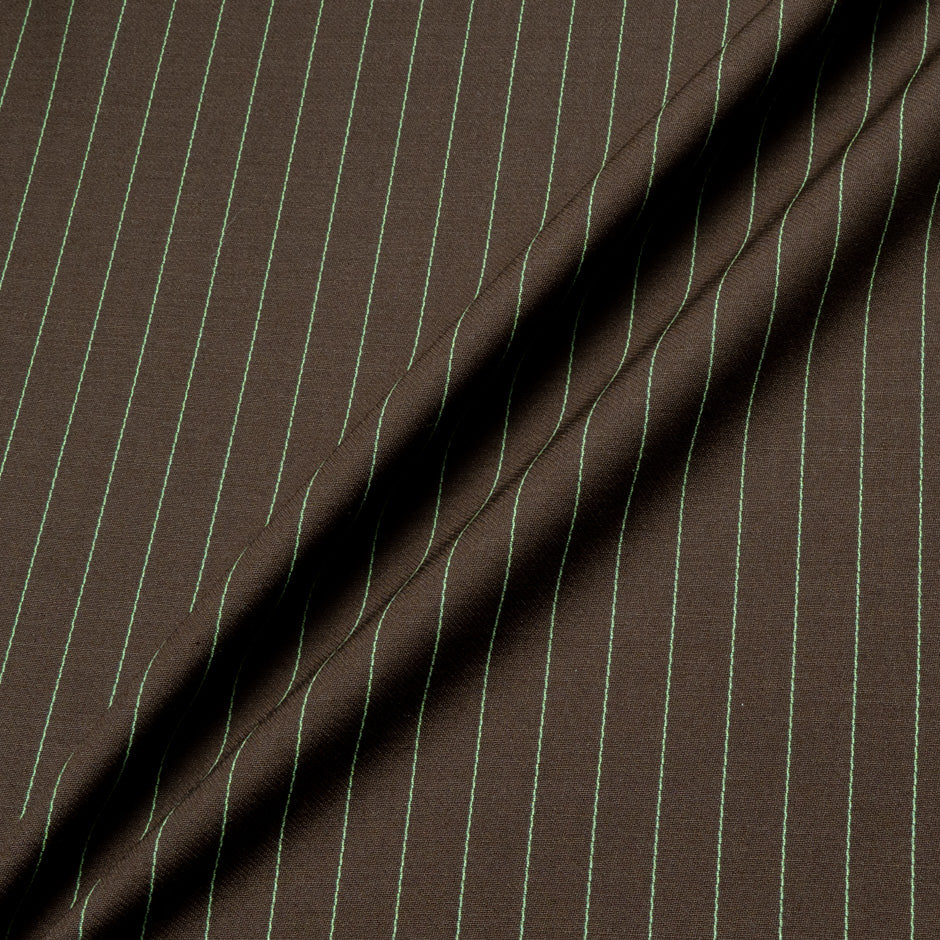 Mint Pinstriped Brown Pure Wool Faille