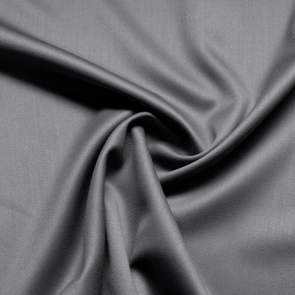 Elephant Grey Pure Wool Faille