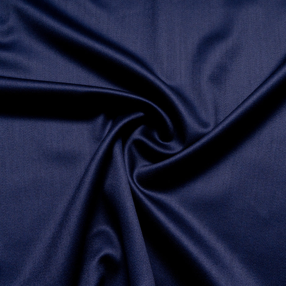 Navy Blue Pure Wool Faille