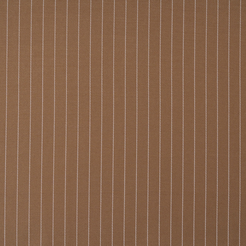 Pinstriped Caramel Pure Wool Faille