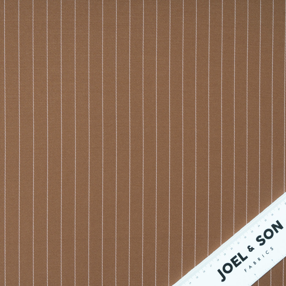 Pinstriped Caramel Pure Wool Faille