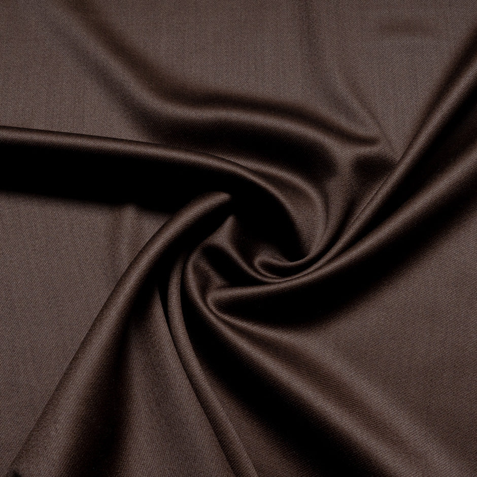 Coffee Brown Pure Wool Faille