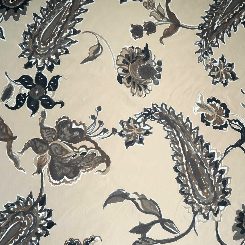 Bold Floral Printed Pure Silk Taffeta