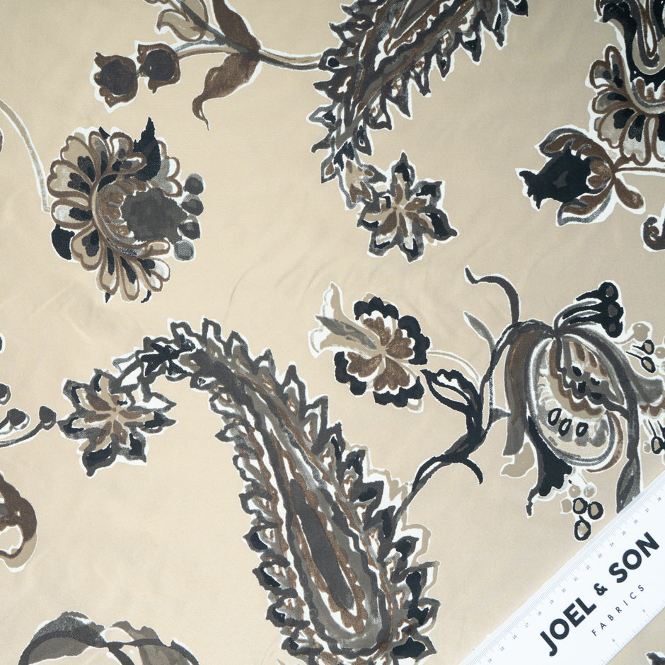 Bold Floral Printed Pure Silk Taffeta