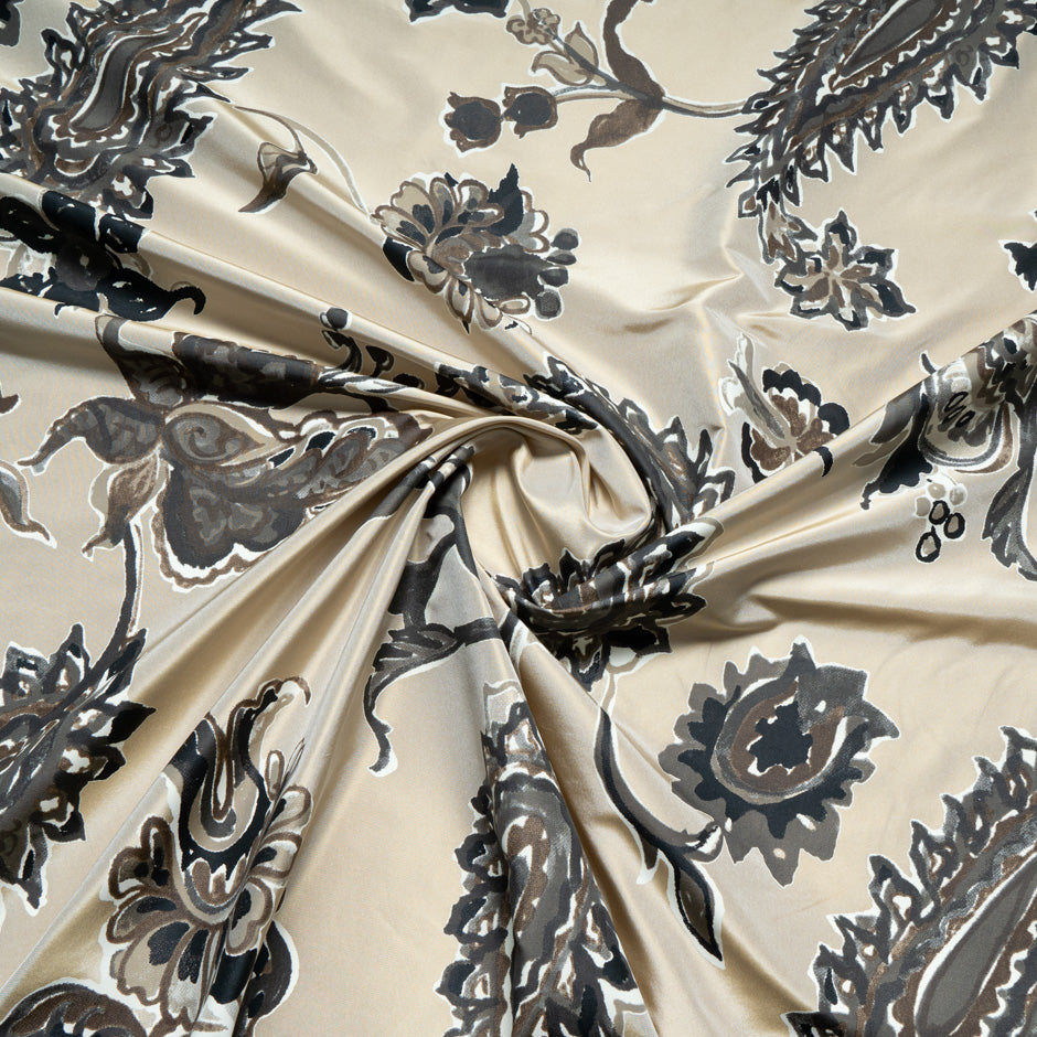 Bold Floral Printed Pure Silk Taffeta