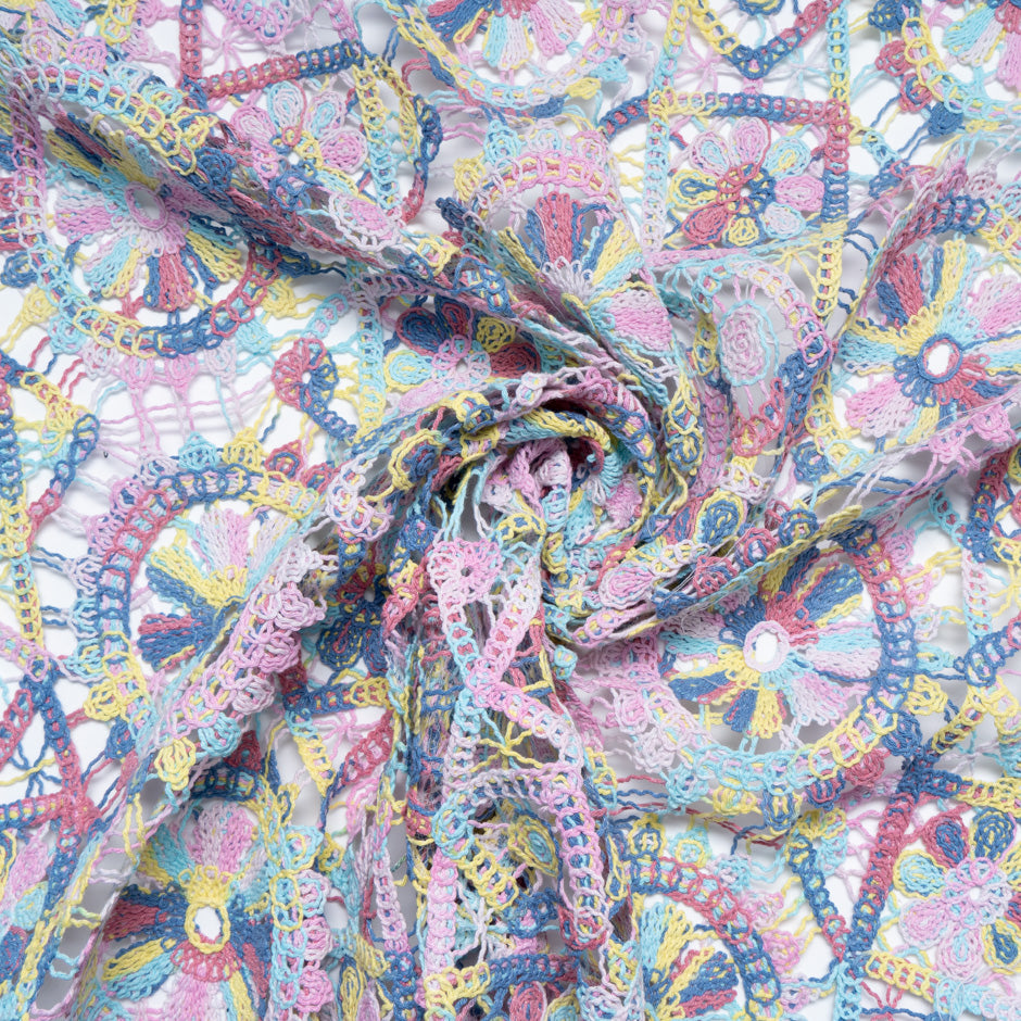 Pastel Coloured Cotton Knitted Lace
