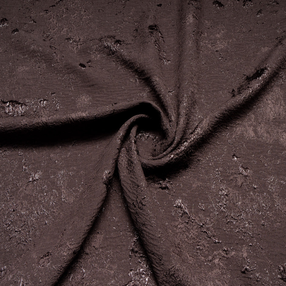 Chocolate Brown Metallic Silk Cloqué