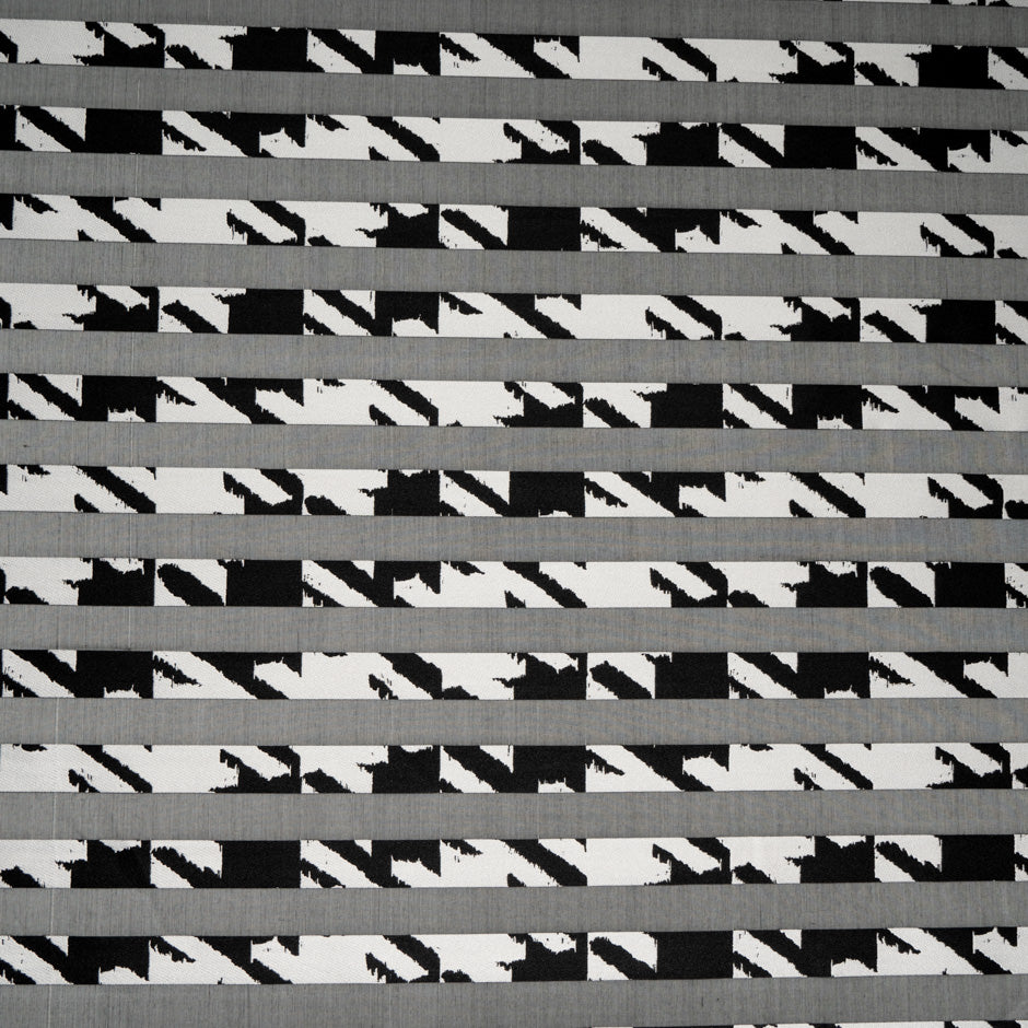 Houndstooth & Striped Black Organza