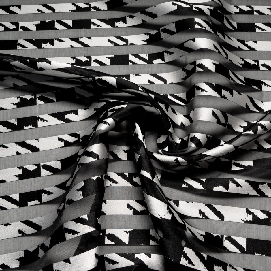 Houndstooth & Striped Black Organza