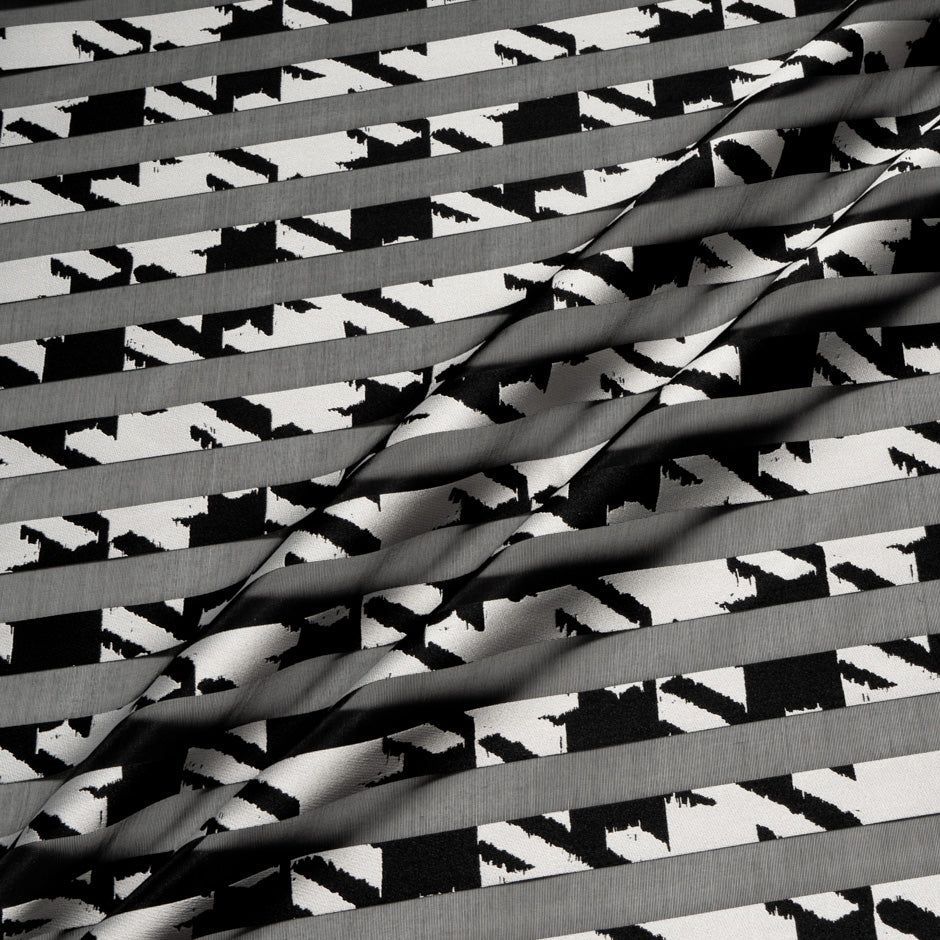 Houndstooth & Striped Black Organza