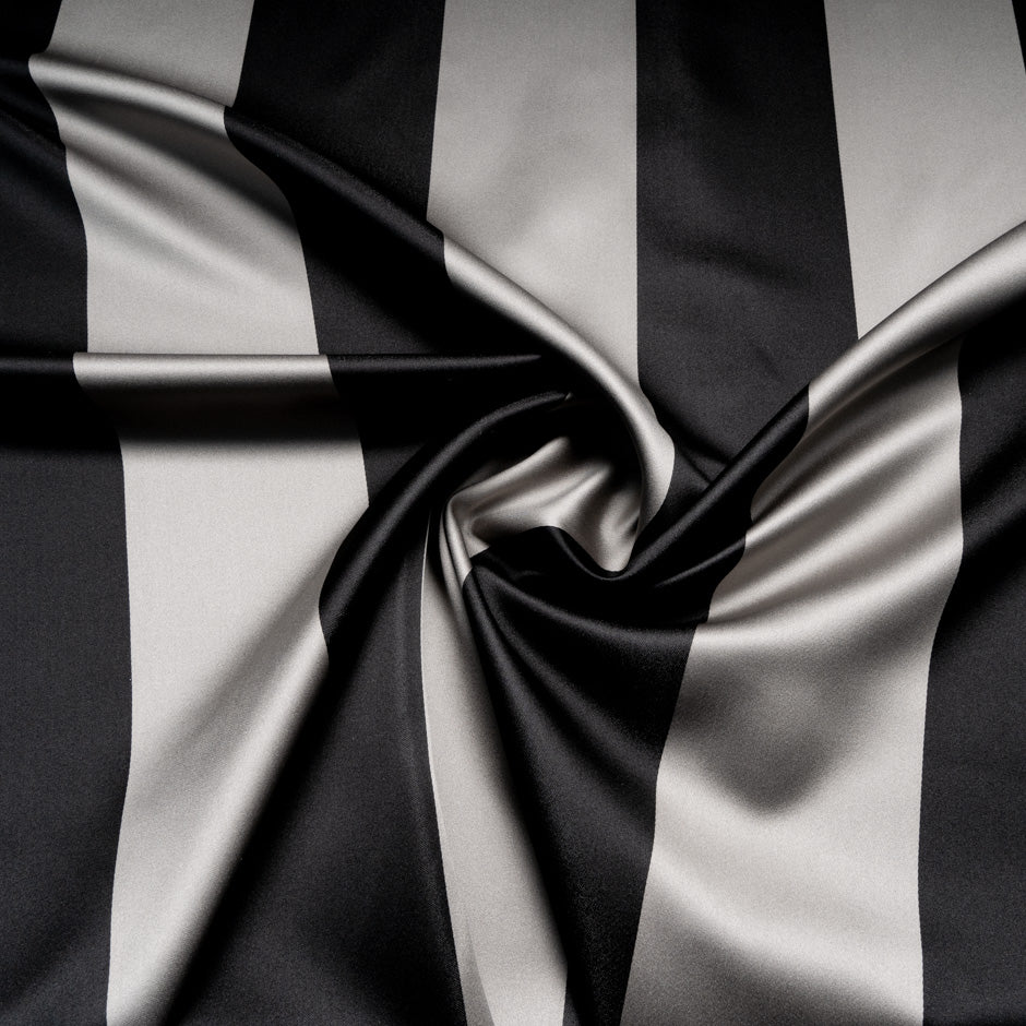 Grey & Black Wide Striped Microfibre Duchess